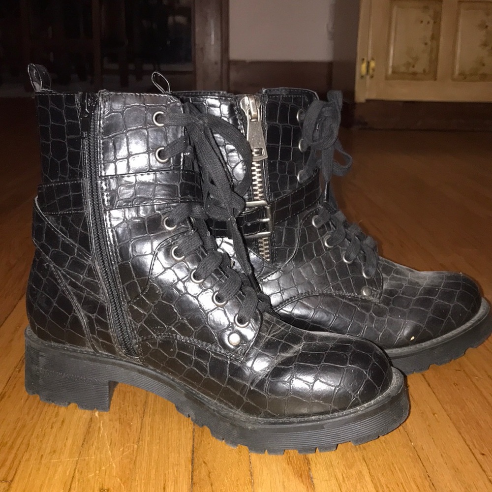 MIA brand black croc combat boots